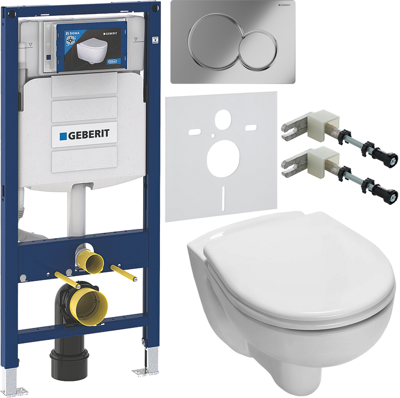 Комплект Унитаз подвесной TECE V04 9700004 + Крышка V04 9700602 с микролифтом + Инсталляция Geberit Duofix UP 320 111.300.00.5 + Кнопка Sigma 01 115.770.21.5 хром + Крепления 111.815.00.1 к стене + Звукоизоляция