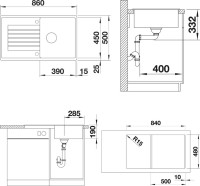 Комплект Мойка Blanco Zia 5S 520519 кофе + Смеситель Ambis-S 523119