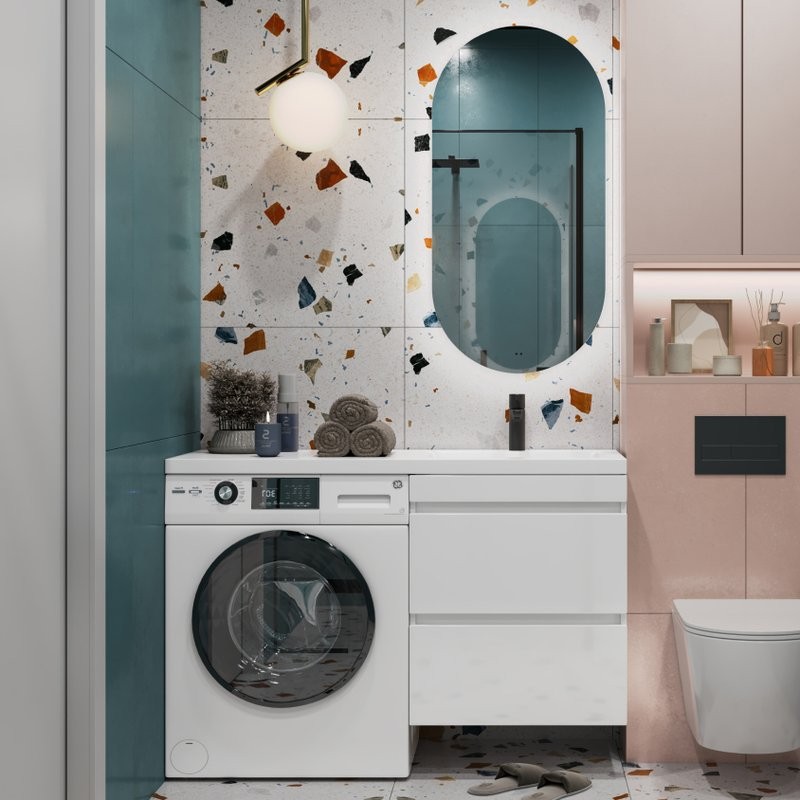 Мебель для ванной комнаты Vigo Urban 60 R 2 ящика, под стиральную машину, белая