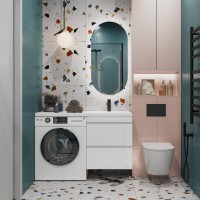 Мебель для ванной комнаты Vigo Urban 60 R 2 ящика, под стиральную машину, белая