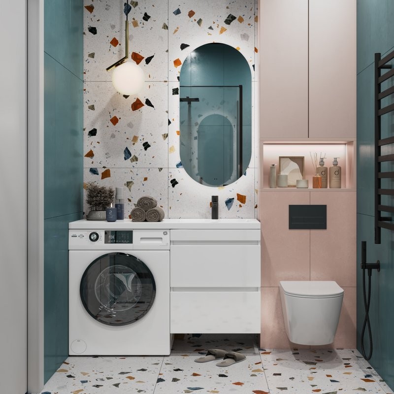 Мебель для ванной комнаты Vigo Urban 60 R 2 ящика, под стиральную машину, белая