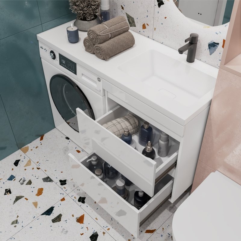 Мебель для ванной комнаты Vigo Urban 60 R 2 ящика, под стиральную машину, белая