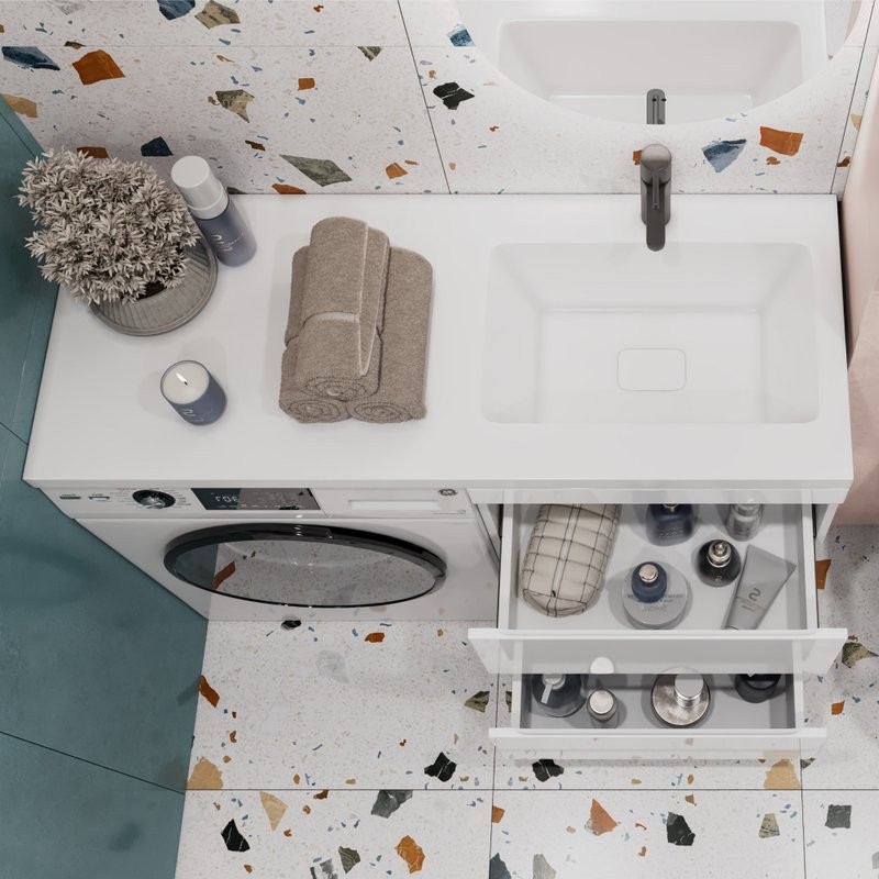 Мебель для ванной комнаты Vigo Urban 60 R 2 ящика, под стиральную машину, белая