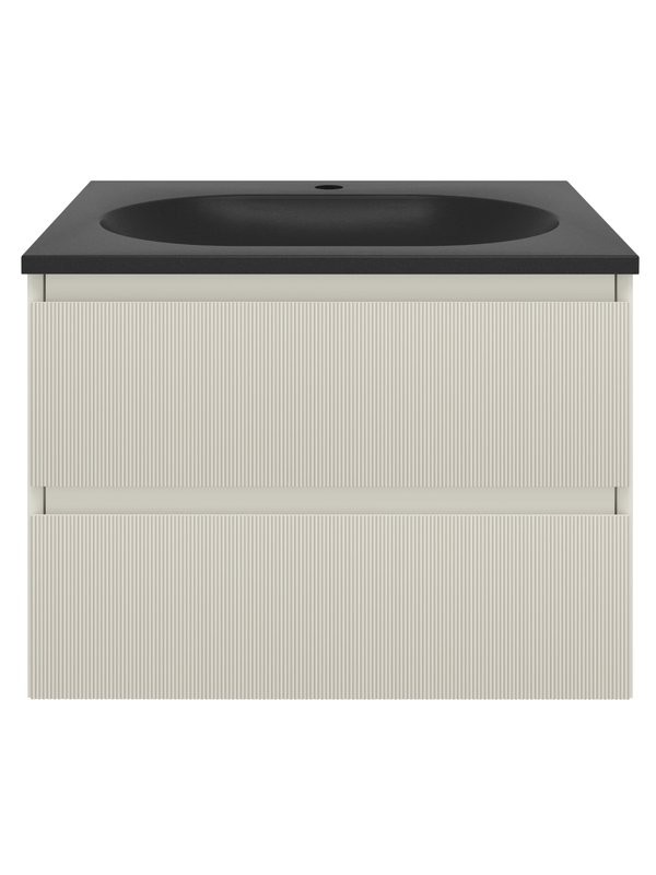 Тумба с раковиной Vincea Welle 60 m.beige soft-touch, раковина VCB-4H600A антрацит