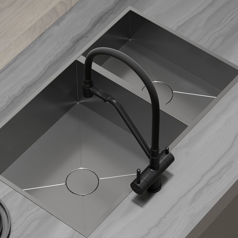 Смеситель для кухни Sancos Dora SC4003MB с гибким изливом, матовый черный
