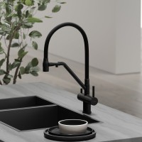 Смеситель для кухни Sancos Dora SC4003MB с гибким изливом, матовый черный
