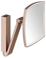 Косметическое зеркало Keuco iLook Move 17613299004 с подсветкой, настенное, с увеличением, шлифованное красное золото