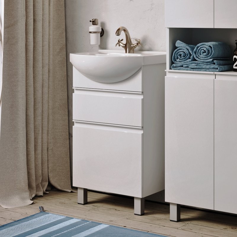 Мебель для ванной комнаты Aqwella Rodos 50 напольная, белая