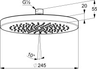 Верхний душ Kludi A-QA 6651139-00 черный матовый