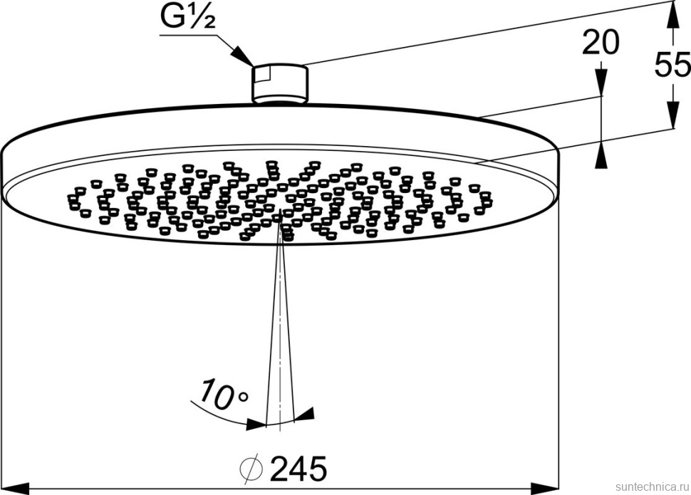 Верхний душ Kludi A-QA 6651139-00 черный матовый