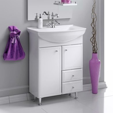 Тумба с раковиной Aqwella Барселона люкс Барселона Люкс 65 с бельевой корзиной