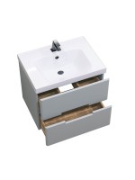 Тумба с раковиной SanStar Ориана 60 подвесная, серая, раковина Dreja Грейс 60