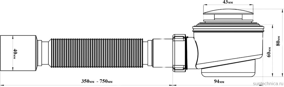 Поддон для душа Royal Bath HP RB8120BK-R с сифоном