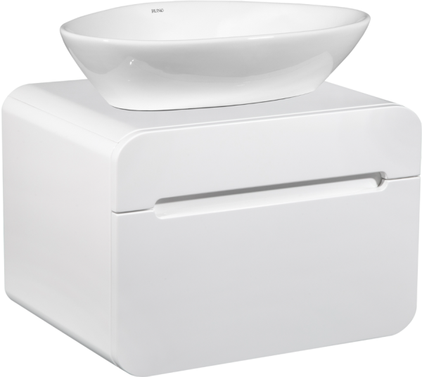 Тумба с раковиной Runo Ницца 60 белая, раковина Terzo 60