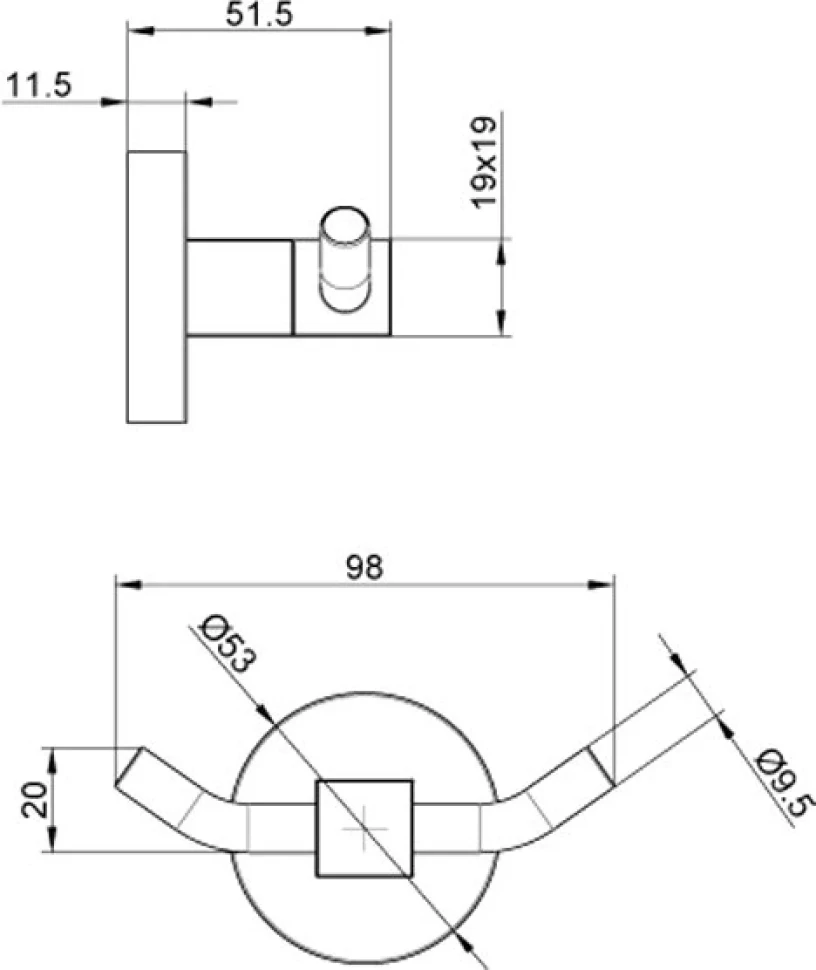 Крючок AZARIO Nessy AZ-73105 хром, на шурупах