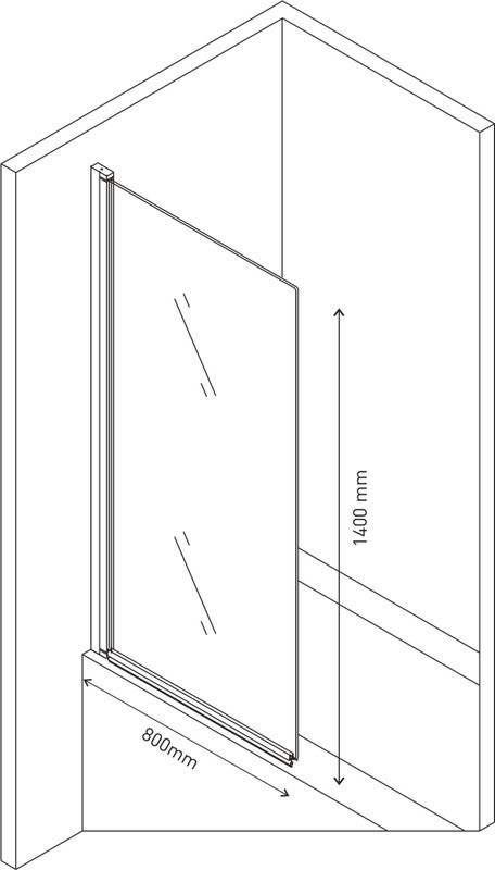 Шторка на ванну Berges River 065001 80х140