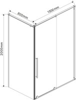 Душевой уголок Vincea Arno VSR-1A8015CL 150х80 см, профиль хром