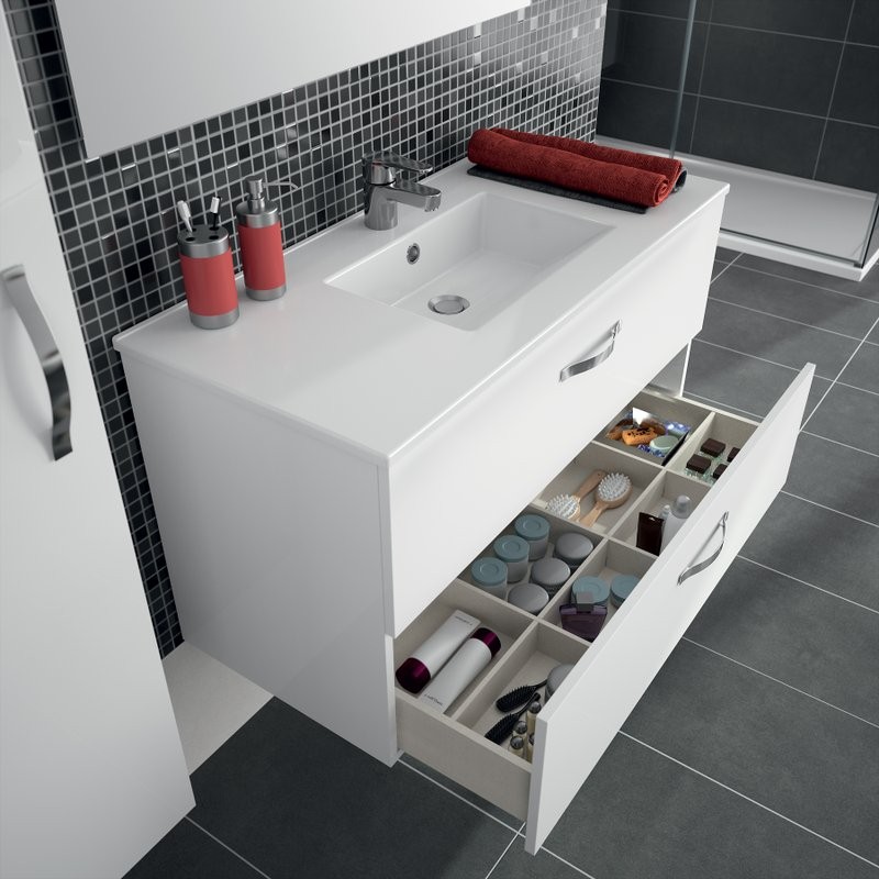 Мебель для ванной комнаты Jacob Delafon Ola 100 белый блестящий