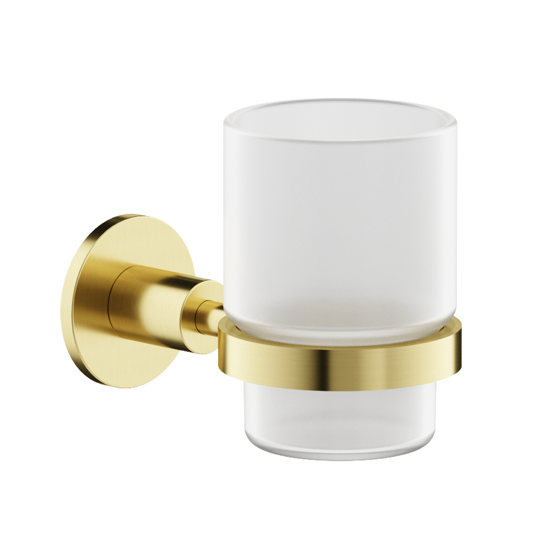 Стакан для ванной Sancos Base SC9030BG настенный, золото, стеклянный