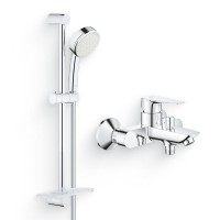 Душевой комплект Гарнитур Grohe Tempesta Cosmopolitan 27928002 + Смеситель BauEdge 23604001
