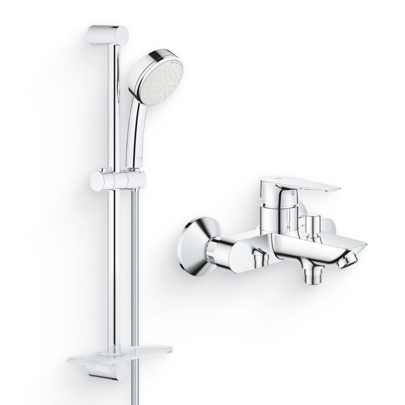 Душевой комплект Гарнитур Grohe Tempesta Cosmopolitan 27928002 + Смеситель BauEdge 23604001