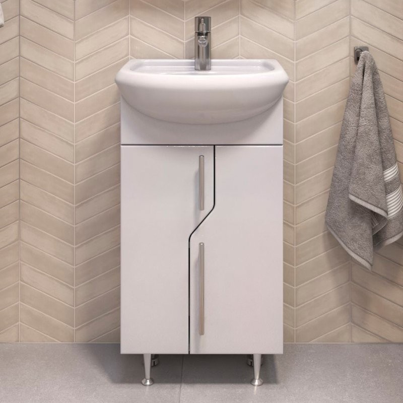 Тумба с раковиной Vigo 45 напольная, белая