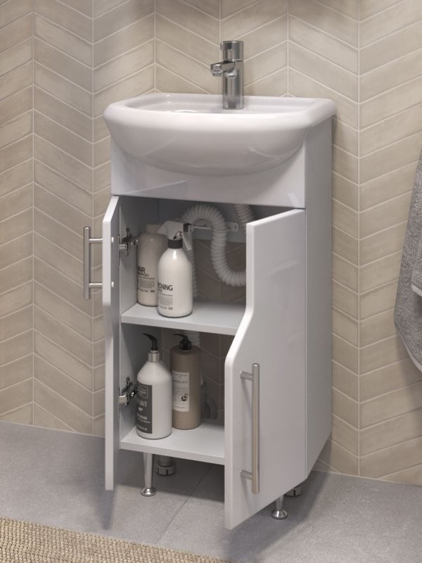 Тумба с раковиной Vigo 45 напольная, белая