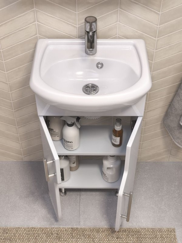 Тумба с раковиной Vigo 45 напольная, белая