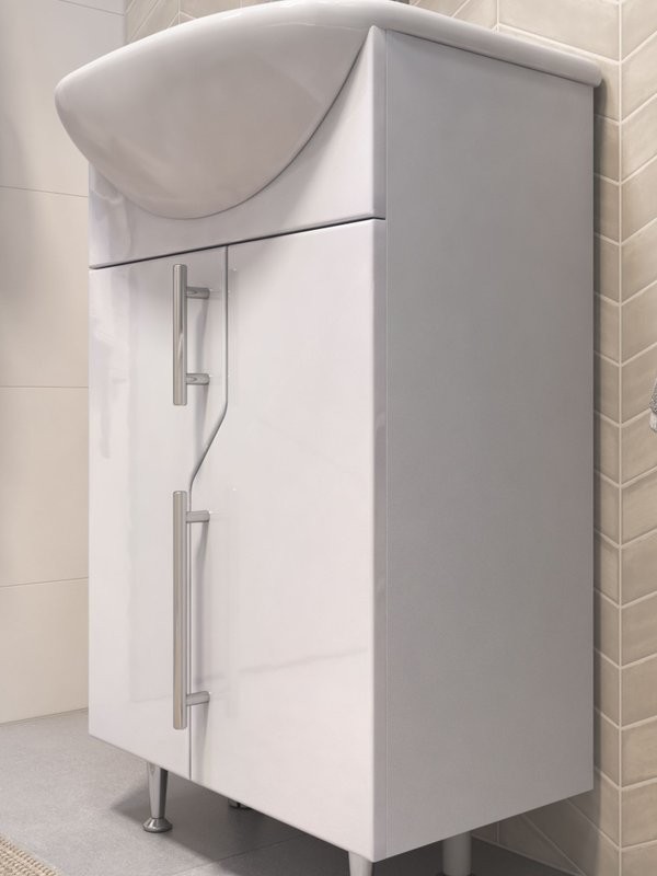 Тумба с раковиной Vigo 45 напольная, белая