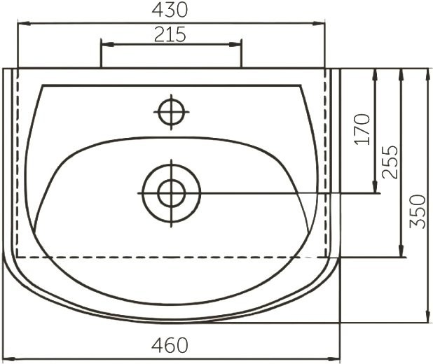 Тумба с раковиной Vigo 45 напольная, белая