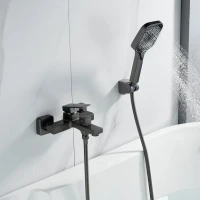 Смеситель для ванны с душем Shevanik S9602T оружейная сталь