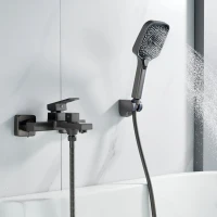 Смеситель для ванны с душем Shevanik S9602T оружейная сталь