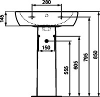 Раковина Ideal Standard Tempo T056401 60 см, с пьедесталом