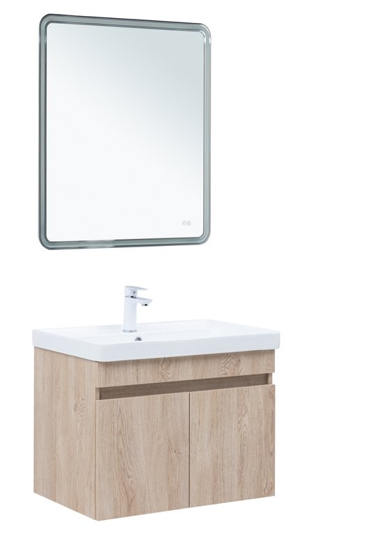 Мебель для ванной комнаты Aquanet Оптима 70 подвесная, дуб светлый