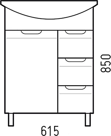 Тумба с раковиной Corozo Лея 65 белая