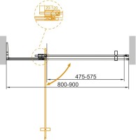 Душевая дверь в нишу Cezares Slider B 1 80/90 GRIGIO Cr профиль хром, стекло серое