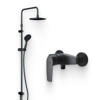Душевой комплект Смеситель для душа AM.PM Gem F90A20022 черный + Стойка F0790022
