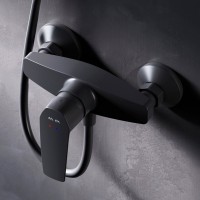 Душевой комплект Смеситель для душа AM.PM Gem F90A20022 черный + Стойка F0790022