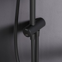 Душевой комплект Смеситель для душа AM.PM Gem F90A20022 черный + Стойка F0790022