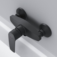 Душевой комплект Смеситель для душа AM.PM Gem F90A20022 черный + Стойка F0790022