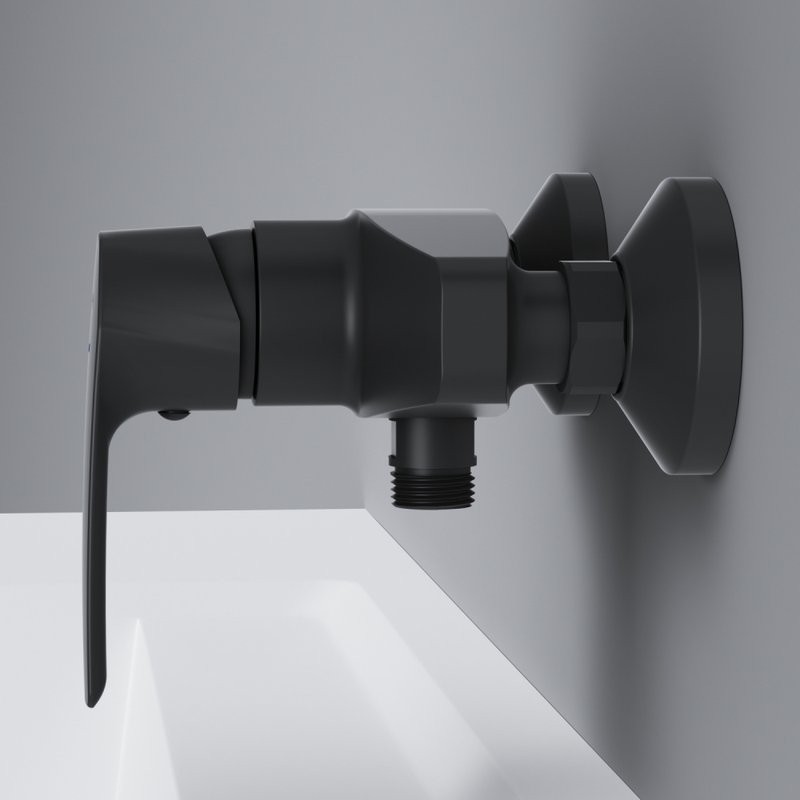 Душевой комплект Смеситель для душа AM.PM Gem F90A20022 черный + Стойка F0790022