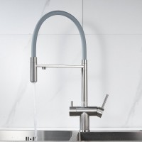 Смеситель для кухни Shevanik S178L с гибким изливом, сатин