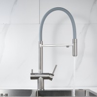 Смеситель для кухни Shevanik S178L с гибким изливом, сатин