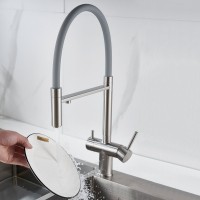 Смеситель для кухни Shevanik S178L с гибким изливом, сатин