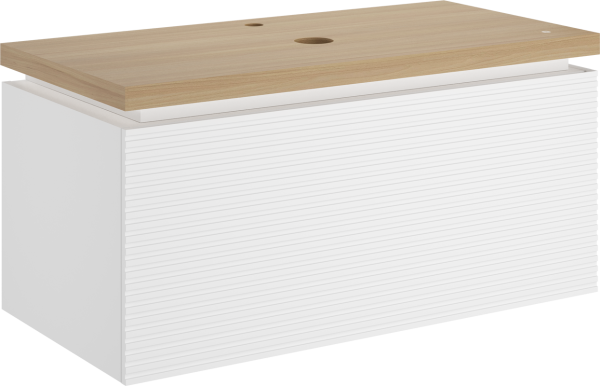 Тумба под раковину со столешницей STWORKI Рандерс 100, дерево, подвесная, с подсветкой