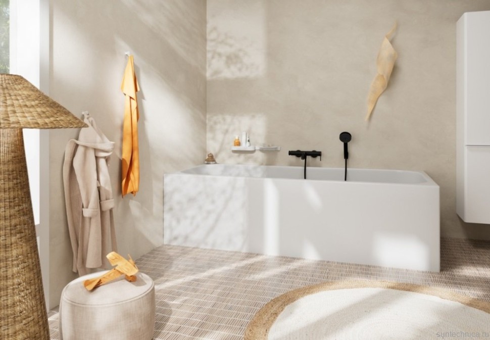 Смеситель для ванны с душем Hansgrohe Tecturis S 73422670 матовый черный