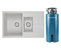 Комплект Мойка Paulmark Flugen 60/1,5 PM237850-WH белый + Измельчитель Intenso