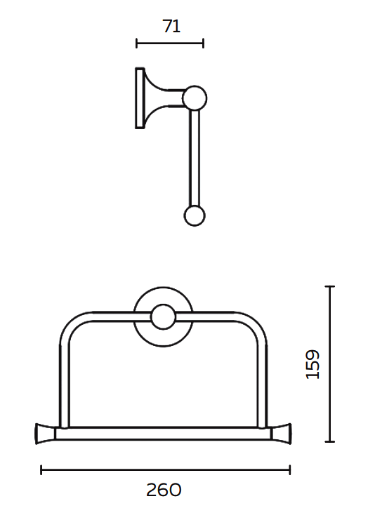 Держатель для полотенец AltroBagno Corposso 081312 Gl золото, кольцо