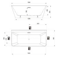 Акриловая ванна Ravak Freedom D 170x80 см, пристенная, белая, на ножках, со сливом-переливом