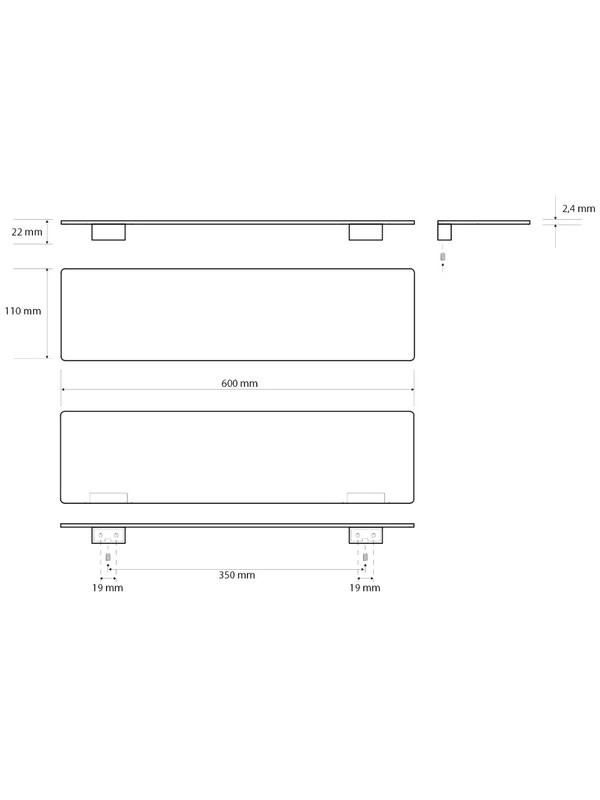 Полка под зеркало Bemeta Organic Black 167102380 60 см